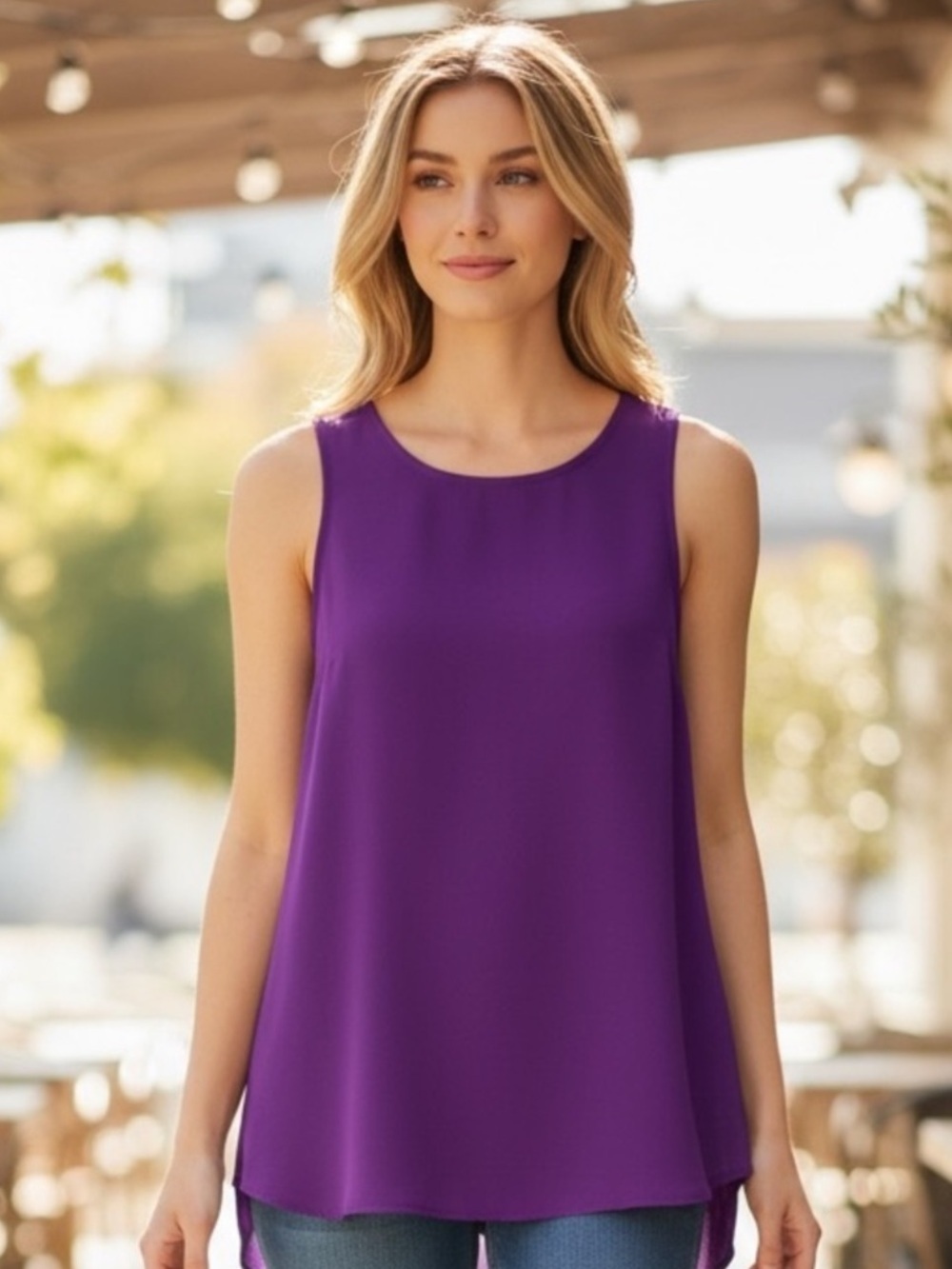 Wilfred Purple Sleeveless Flowy Camisole Top - Size Large